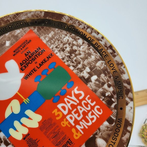 Woodstock 25th Anniv. Collectors Plate "3 Days Of Peace And Music" Cameo Guild - Picture 8 of 9